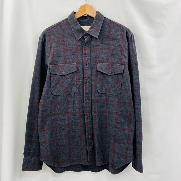 Billy Reid M Gray Plaid Button Down Shirt - Picture 2 of 6